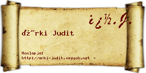 Árki Judit névjegykártya