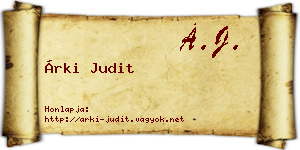 Árki Judit névjegykártya